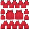 BlueDot Trading Youth Boys Girls Sports Scrimmage Pinnies Training Vest for team practice for Soccer, Lacrosse, and more, Red, Quantity 24 Pack view 1