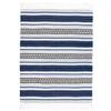 Americanflat 50x70 Authentic Mexican Throw Blanket - Falsa Blanket - Soft Cotton Throw Blankets for Indoor or Outdoor - Use for Yoga, Meditation, or Beach - Blue Stripes view 3