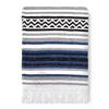 Americanflat 50x70 Authentic Mexican Throw Blanket - Falsa Blanket - Soft Cotton Throw Blankets for Indoor or Outdoor - Use for Yoga, Meditation, or Beach - Blue Stripes view 4