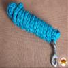 Blue HILASON Horse Riding Poly Roping Lead Rope Burgundy 1/4" X8 Ft Snaps | Ropes for Horses| Horses view 3