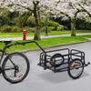 Aosom Bike Cargo Trailer, Bicycle Trailer, Heavy-Duty Bike Wagon Cart, Foldable Compact Storage, with Universal Hitch, 16" Wheels, 88 lbs. Capacity, Black view 2