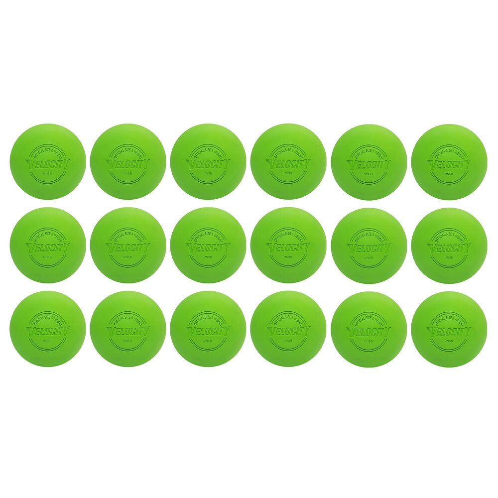 Velocity Practice Lacrosse Balls - 1, 2, 3, 6, 12, 18, 24, 36, 60 and 120 Packs - Official Size and Weight - Lime Green