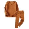 JWWN Toddler Boys Girls Thermal Underwear Long Sleeve T-shirt Leggings 2Pcs Kids Winter Base Layer Set, (Brown,24Months) view 1