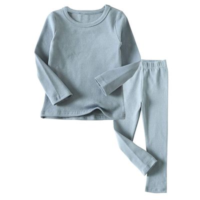 JWWN Toddler Boys Girls Thermal Underwear Long Sleeve T-shirt Leggings 2Pcs Kids Winter Base Layer Set, (Blue,7Years)