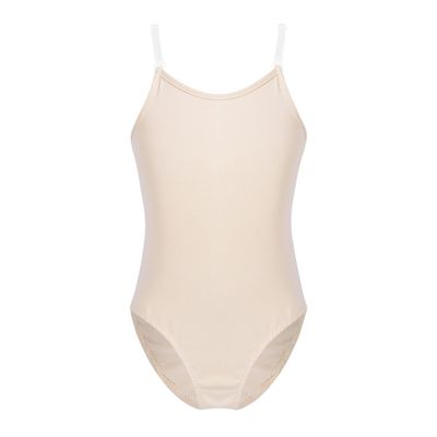 Alvivi Big Girls' Spaghetti Straps Camisole Ballet Dance Gymnastics Undergarment Leotard Underwear with Adjustable Straps Nude(Clear Straps 10 Years