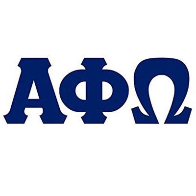 Alpha Phi Omega Big Greek Letter Window Sticker Decal 12 Inches Navy Blue