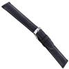 18mm Milano Green Collection Black Genuine Leather Stitched Padded Watch Band view 1