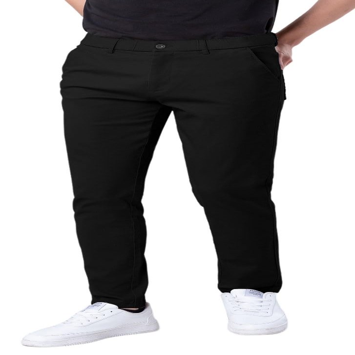Plaid&Plain Men's Skinny Stretchy Khaki Pants Colored Pants Slim Fit Slacks Tapered Trousers 819 Black 27X30