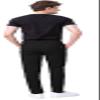 Plaid&Plain Men's Skinny Stretchy Khaki Pants Colored Pants Slim Fit Slacks Tapered Trousers 819 Black 27X30 view 2