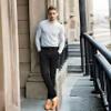 Plaid&Plain Men's Skinny Stretchy Khaki Pants Colored Pants Slim Fit Slacks Tapered Trousers 819 Black 27X30 view 3