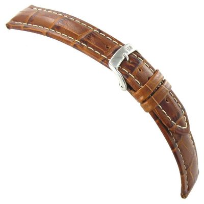 20mm Morellato Genuine Italian Leather Alligator Grain Matte Tan Watch Band 3252