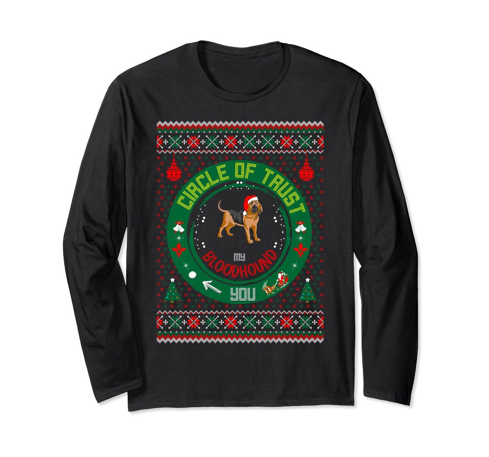 Circle Of Trust Bloodhound Christmas Ugly Sweater Gift Tees