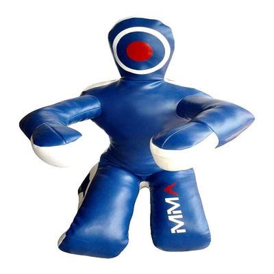 LEATHERAY MMA Martial Arts Brazilian Grappling Dummy Jiu Jitsu Punching Bag Sitting Position Blue Canvas- 59 inches-