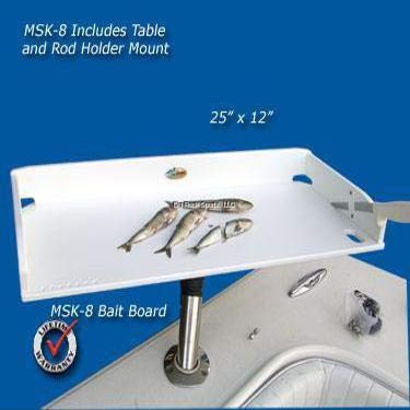 Deep Blue Large Bait Table w/MSR Arm & MS202 Ball Mount 25"x12"