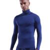Ouruikia Men's Lightweight Thermal Shirts Modal Base Layer Turtleneck Long Sleeve Pullover Tops (Medium, Blue) view 3