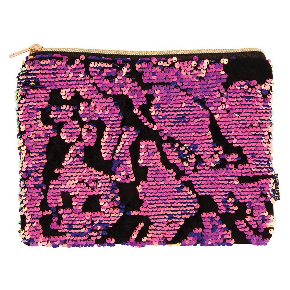 Fashion Angels Scattered Magic Sequin & Velvet Pouch -Pink/Purp