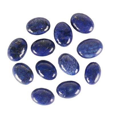 GEMHUB Lapis Lazuli Gemstones Lot Natural Gold Flaked Oval Cabochon Loose Stones for Jewelry Making