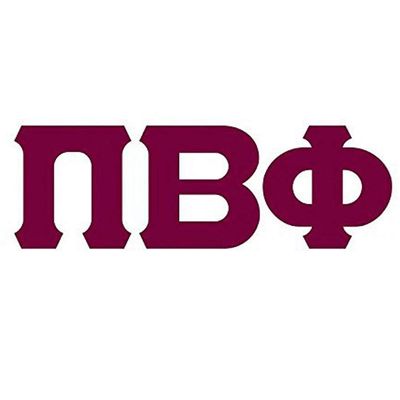 Pi Beta Phi Big Greek Letter Window Sticker Decal 8 Inches Maroon