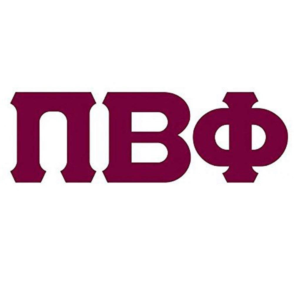 Pi Beta Phi Big Greek Letter Window Sticker Decal 8 Inches Maroon