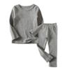 JWWN Toddler Boys Girls Thermal Underwear Long Sleeve T-shirt Leggings 2Pcs Kids Winter Base Layer Set, (Gray,3Years) view 1