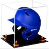 Acrylic Display Case for Baseball Batting Helmet Premium Baseball Display Case with Black Base and Polished Edges Durable Display Cases for Collectibles .Dim: 12.25" L x 10" W x 10.5" H (A012-OR) view 1
