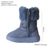 REDVOLUTION Kids Boots Toddler Girls Cute 2 Buttons || Rhinestone Faux Fur Suede Knitting Shoe (Toddler 8, 365 grey) view 3