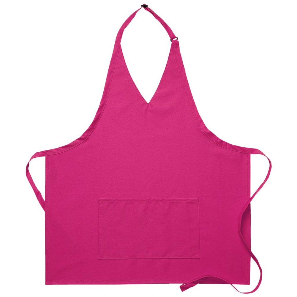 DayStar Apparel 300 V-Neck Tuxedo Apron w/Center Divided Pocket, Hot Pink