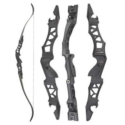 64 Inch Takedown Recurve Bow Hunting Bow 30-50lbs Long Bow Right Handed ILF Bow Riser with Carbon Arrows for Adult Shooting Target Practice (Black Bow Only, 30lbs)