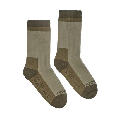 Showers Pass Cross Point Waterproof Mountain Socks - Breathable, Merino Wool, Mid-Calf, Cushioned Socks- Moss X-Large/XX-Large