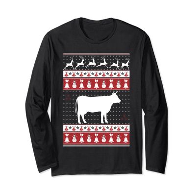Cow Ugly Christmas Sweater Xmas Long Sleeve T-Shirts