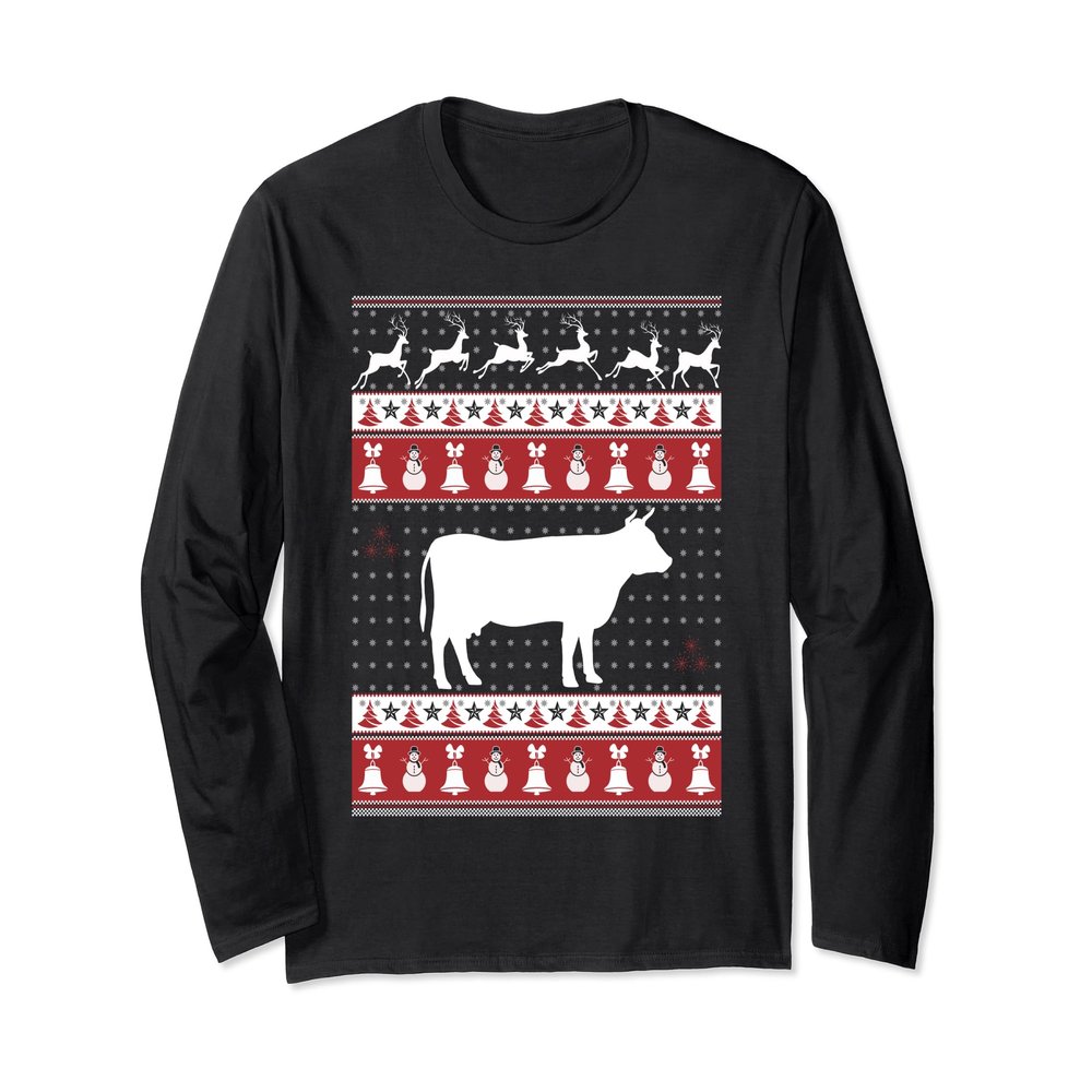 Cow Ugly Christmas Sweater Xmas Long Sleeve T-Shirts