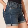 Amazon Essentials Women's Mid-Rise Slim Fit 4" Denim Shorts, Dark Denim, 16 view 4
