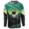 Cycling Jersey Men Long Sleeve MTB T Shirt Mountain Bike Motorcycle Bicycle Clothes Wolf Green Size L view 1