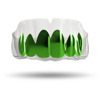 Impact Custom Professional MMA/Boxing/Muaythai Mouthguard Chrome Series (Clear) Emerald Green Grill- Boxing MMA