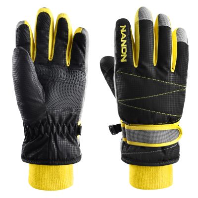 Azarxis Kids Winter Warm Gloves, Cold Weather Windproof Thermal Glove for Boys & Girls (Black, S)