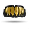 Impact Custom Professional MMA/Boxing/Muaythai Mouthguard Chrome Series (Black) Gold Fang- Boxing MMA view 1