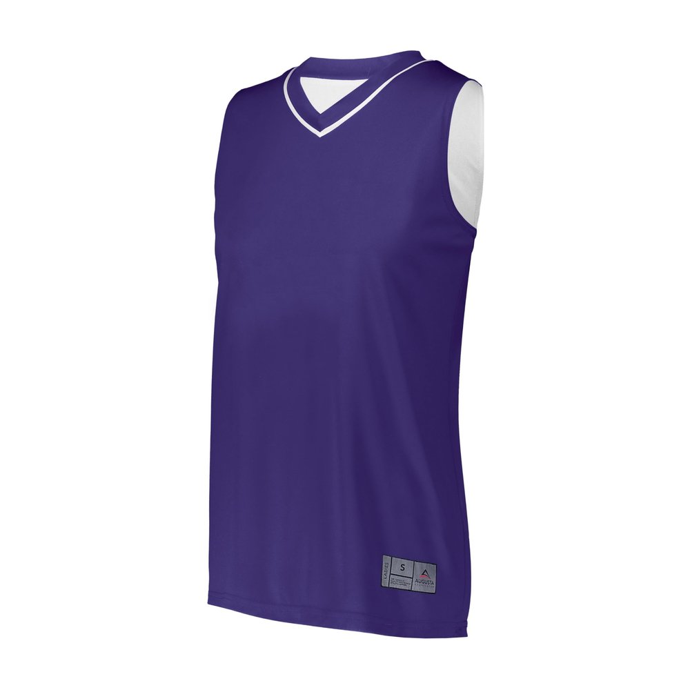 Augusta Sportswear Womens Reversible Two-Color Jersey, Purple/White, L