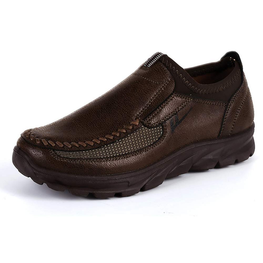 Asifn Mens Loafers Boat Non Slip On Leather Sneakers Casual Shoes Brown Comfortable Suede(7.5 M US,25 cm Heel to Toe