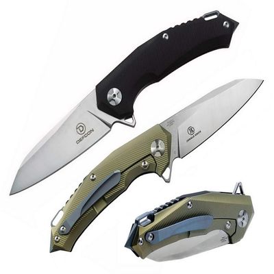 DEFCON Jungle Knife Series Hybrid D2 Titanium EDC Folding Pocket Tactical Knife (TF3220-1)