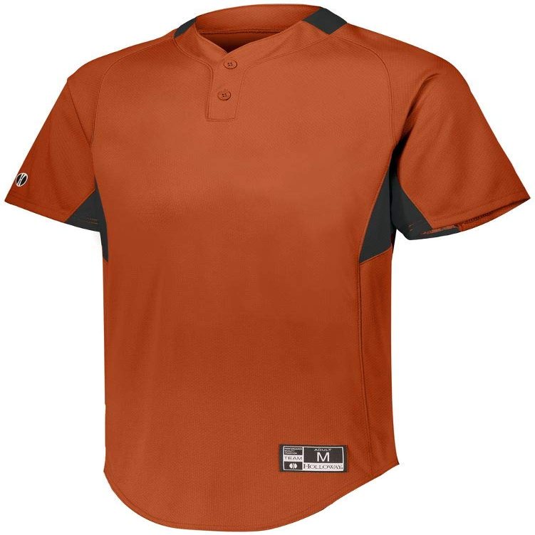 Holloway Game7 Two-Button Baseball Jersey 2Xl Orange/Black