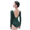 118141029 Princess Cut Line Long Sleeve V Back Ballet Leotards Baiwu (M 165, Dark Green) view 3