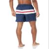 Amazon Essentials Men's 7" Swim Trunks with Mesh Lining, Pockets, Drawstring Closure, Navy Red White Stripe, Large view 3