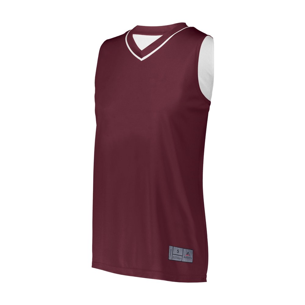 Augusta Sportswear Womens Reversible Two-Color Jersey, Maroon/White, XL