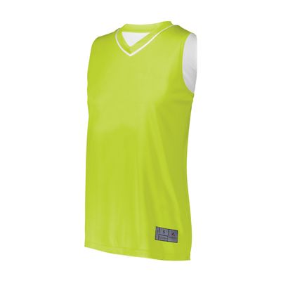 Augusta Sportswear Womens Reversible Two-Color Jersey, Lime/White, XL