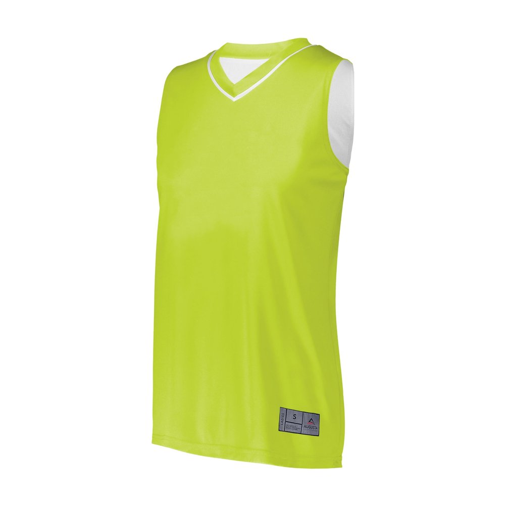 Augusta Sportswear Womens Reversible Two-Color Jersey, Lime/White, XL