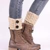 Ealafee Cable Knit Leg Warmers for Women Crochet Long Socks Winter Women Christmas Socks view 2