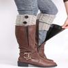 Ealafee Cable Knit Leg Warmers for Women Crochet Long Socks Winter Women Christmas Socks view 4