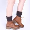 Ealafee Lady Warm Leg Warmer for Women Knitted Socks Crochet Long Socks Winter Leggings view 2