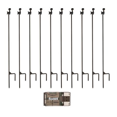 HME Products Trail Camera Holder Posts (10-Pack) Bundle with USB 2.0 Card Reader (11 Items)
