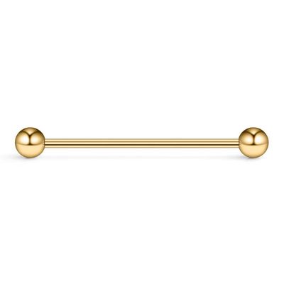 14G Industrial Barbell Cartilage Earring Body Piercing Jewelry 38mm (Gold I.P)
